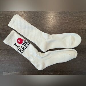A Bathing Ape I Love Bape Socks (White)